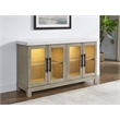 Pemberly Row Marble Top Sideboard with Touch Lighting in Brown