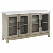 Pemberly Row Marble Top Sideboard with Touch Lighting in Brown