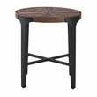 Pemberly Row Contemporary Engineered Wood Round End Table in Brown