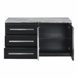 Pemberly Row Contemporary Marble Top Buffet/Server in Gray/Black