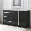 Pemberly Row Contemporary Marble Top Buffet/Server in Gray/Black