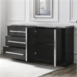 Pemberly Row Contemporary Marble Top Buffet/Server in Gray/Black