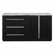 Pemberly Row Contemporary Marble Top Buffet/Server in Gray/Black