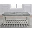 Pemberly Row Farmhouse / Country Marble Top Cocktail Table in White