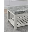Pemberly Row Farmhouse / Country Marble Top Cocktail Table in White