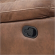Pemberly Row Polyurethane Upholstered Manual Loveseat in Brown