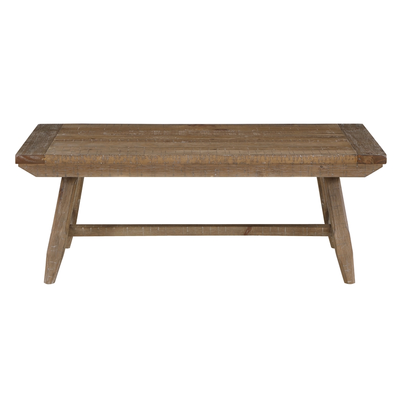 Pemberly Row Farmhouse Engineered Wood Coffee Table in Brown