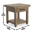 Pemberly Row Farmhouse / Country Engineered Wood End Table in Brown