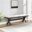 Pemberly Row Engineered Wood and Polyester Upholstered Bench in Black