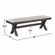 Pemberly Row Engineered Wood and Polyester Upholstered Bench in Black