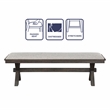 Pemberly Row Engineered Wood and Polyester Upholstered Bench in Black