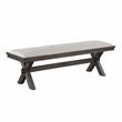Pemberly Row Engineered Wood and Polyester Upholstered Bench in Black