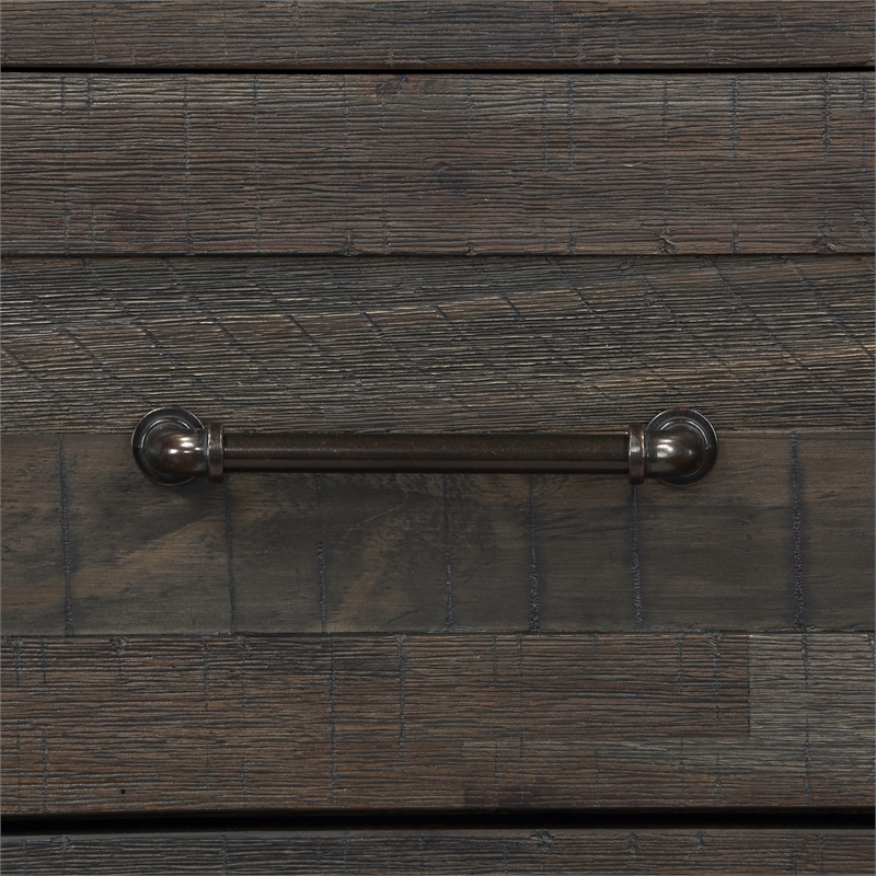 Pemberly Row Farmhouse Engineered Wood Buffet/Server in Black