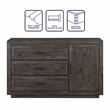 Pemberly Row Farmhouse Engineered Wood Buffet/Server in Black