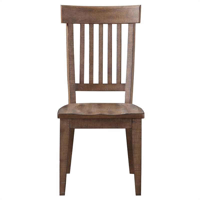 Pemberly Row Engineered Wood Dining Side Chair in Brown (Set of 2)