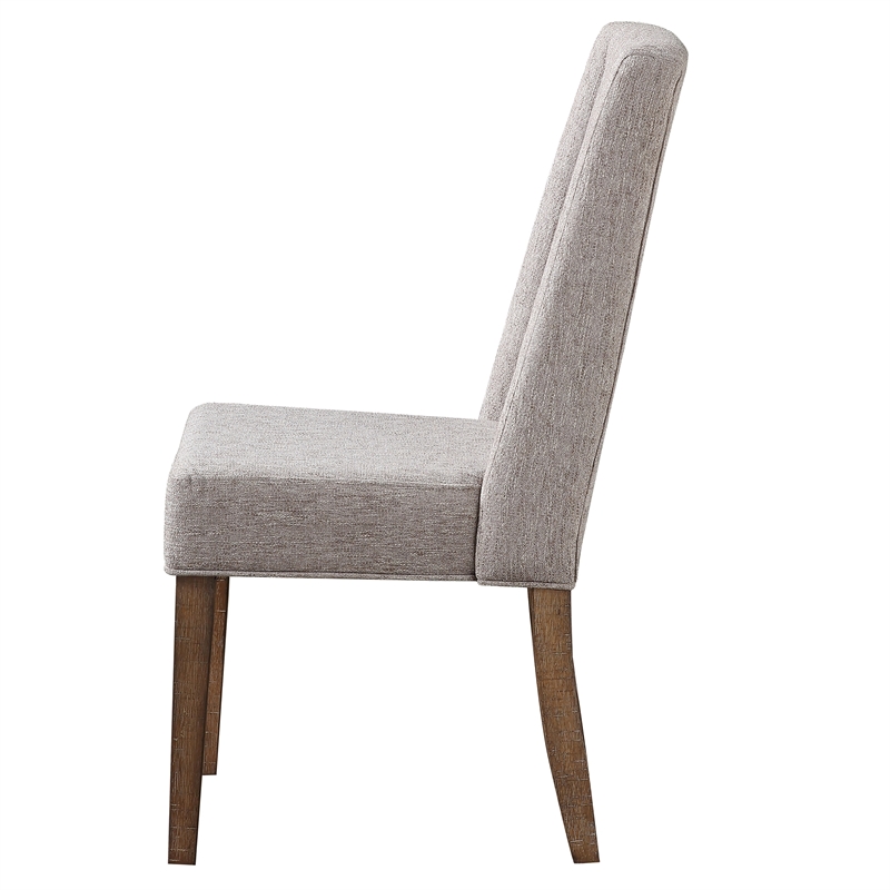 Pemberly Row Polyester Upholstered Chair in Brown (Set of 2)