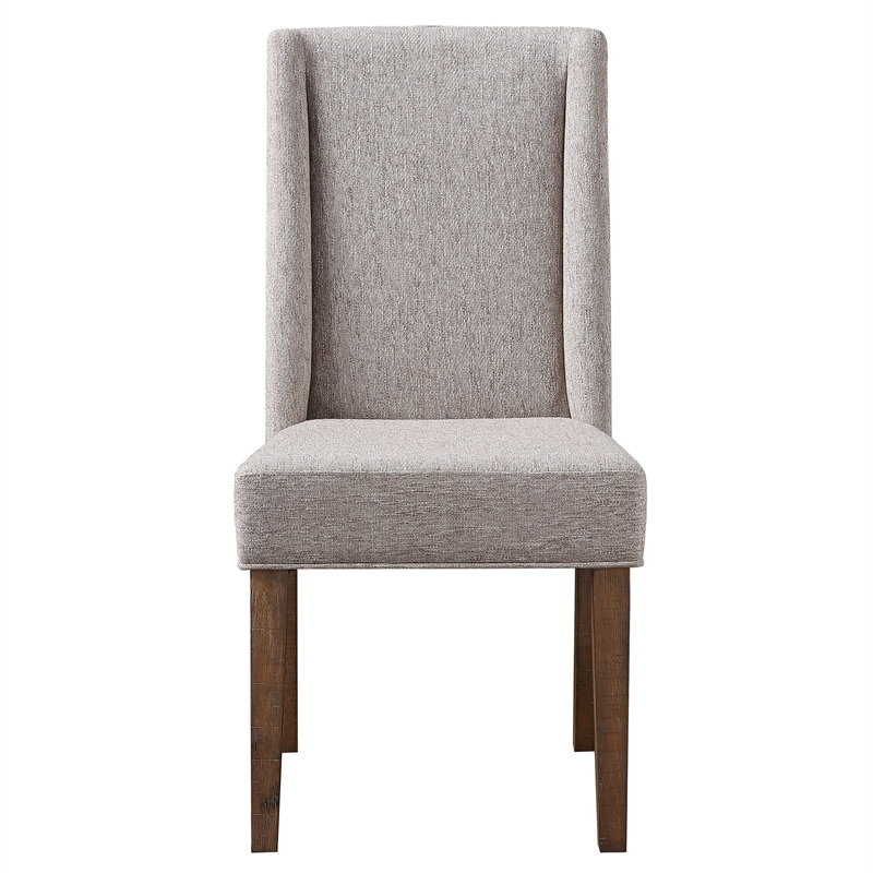 Pemberly Row Polyester Upholstered Chair in Brown (Set of 2)