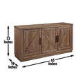 Pemberly Row Farmhouse Engineered Wood Buffet/Server in Brown