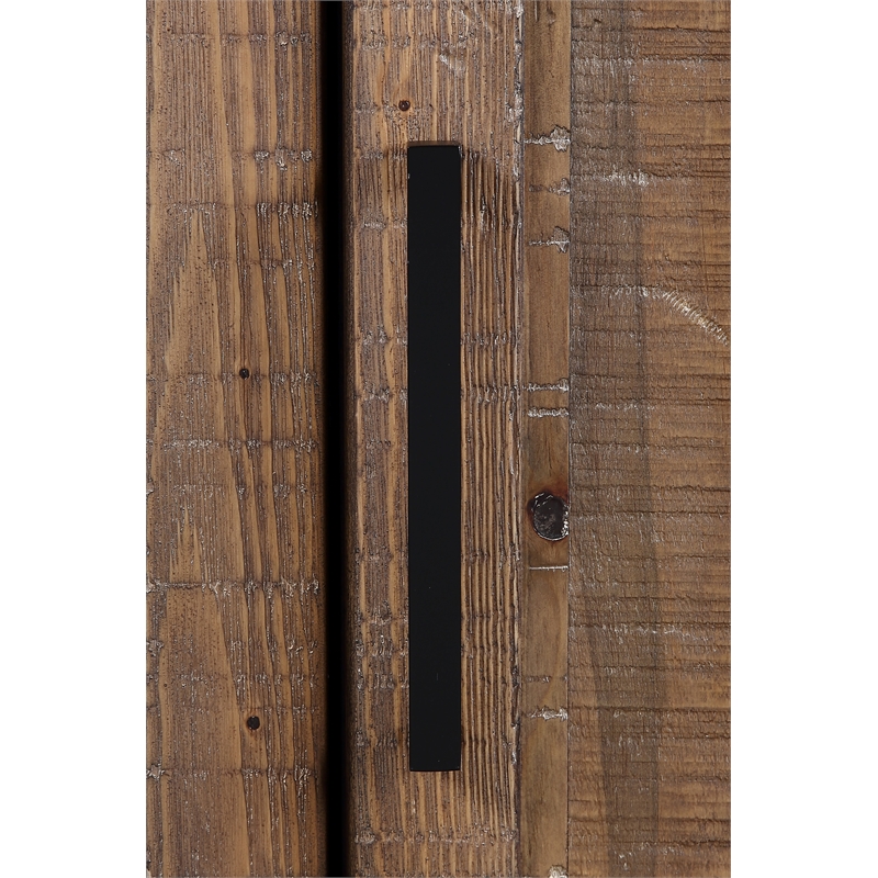 Pemberly Row Farmhouse Engineered Wood Buffet/Server in Brown