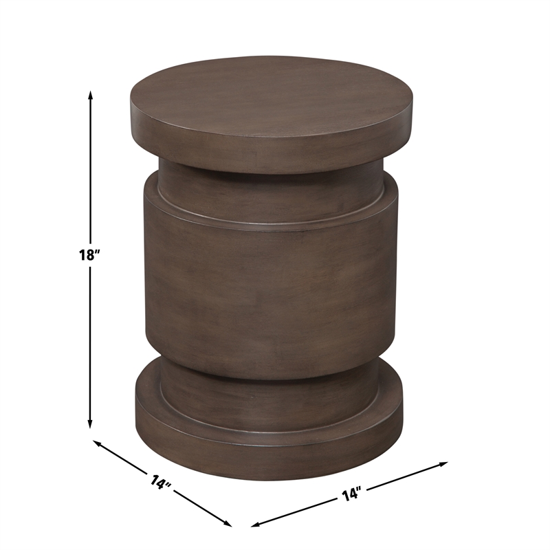 Pemberly Row Contemporary Engineered Wood End Table in Brown