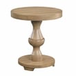 Pemberly Row Farmhouse Round Engineered Wood End Table in Sand
