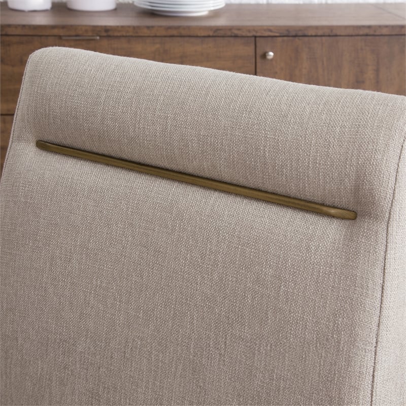 Pemberly Row Polyester Upholstered Side Chair in Brown (Set of 2)