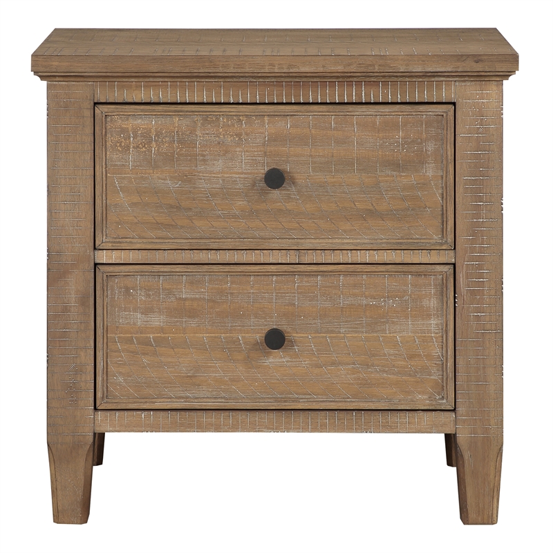 Pemberly Row Engineered Wood 2-Drawers Bedroom Nightstand in Brown