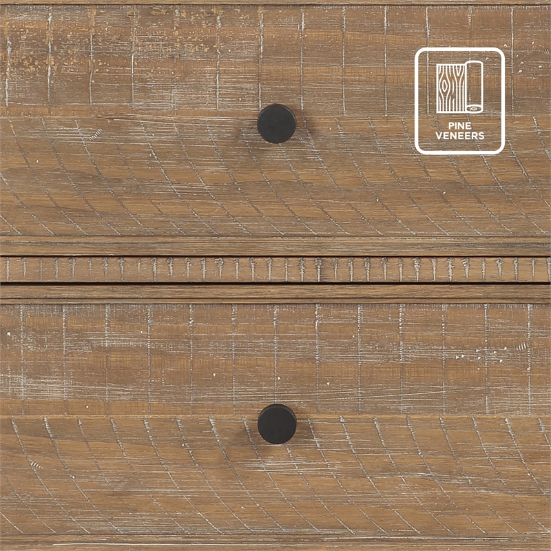Pemberly Row Engineered Wood 2-Drawers Bedroom Nightstand in Brown