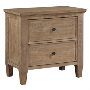 Pemberly Row Engineered Wood 2-Drawers Bedroom Nightstand in Brown