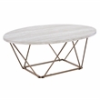 Pemberly Row Engineered Wood/Faux Marble Top Cocktail Table in Gray