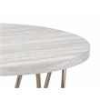 Pemberly Row Engineered Wood/Faux Marble Top End Table in Gray