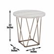 Pemberly Row Engineered Wood/Faux Marble Top End Table in Gray