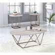Pemberly Row Engineered Wood/Faux Marble Top End Table in Gray