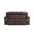 Pemberly Row Polyester Upholstered Manual Console Recliner in Brown