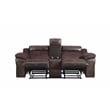 Pemberly Row Polyester Upholstered Manual Console Recliner in Brown