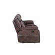 Pemberly Row Polyester Upholstered Manual Console Recliner in Brown