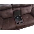 Pemberly Row Polyester Upholstered Manual Console Recliner in Brown