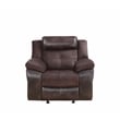 Pemberly Row Transitional Polyester Upholstered Reclining Chair in Brown
