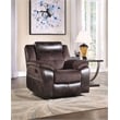 Pemberly Row Transitional Polyester Upholstered Reclining Chair in Brown