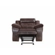 Pemberly Row Transitional Polyester Upholstered Reclining Chair in Brown