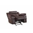 Pemberly Row Transitional Polyester Upholstered Reclining Chair in Brown