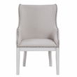 Pemberly Row Polyester Upholstered Arm Chair in White (Set of 2)