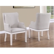 Pemberly Row Polyester Upholstered Arm Chair in White (Set of 2)