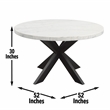 Pemberly Row Contemporary Marble Top Round Dining Table in Black