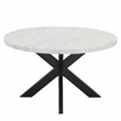 Pemberly Row Contemporary Marble Top Round Dining Table in Black