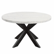 Pemberly Row Contemporary Marble Top Round Dining Table in Black