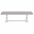 Pemberly Row Engineered Wood and Polyester Upholstered Bench in White