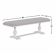 Pemberly Row Engineered Wood and Polyester Upholstered Bench in White