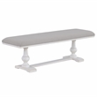 Pemberly Row Engineered Wood and Polyester Upholstered Bench in White