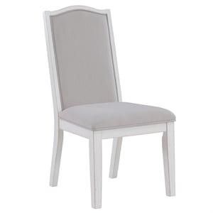 Pemberly Row Polyester Upholstered Side Chair in White (Set of 2)